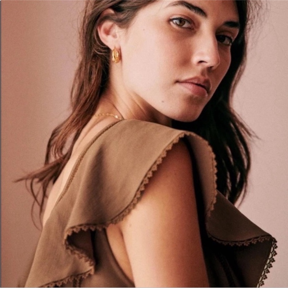 Sezane Brown Ruffle Blouse - Picture 11 of 11